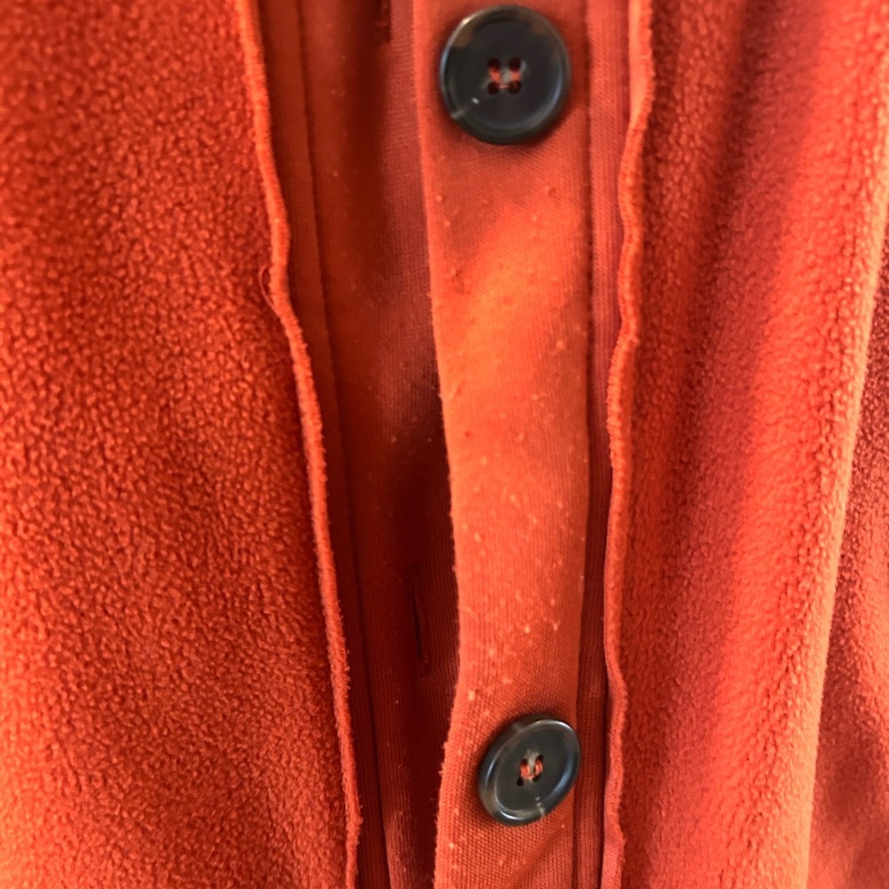 Rust Fleece Shacket Womens Oversized Button Shirt Jacket Utility soft lounge - Picture 5 of 12